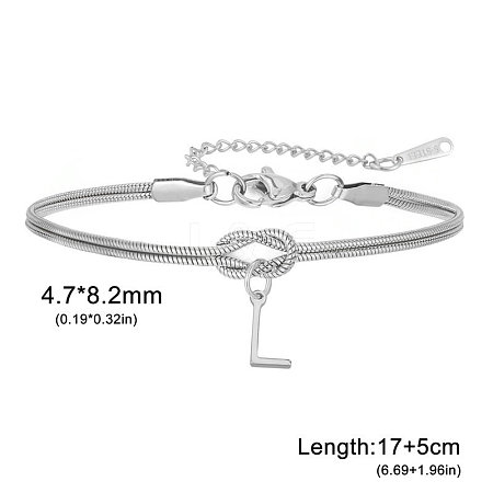 304 Stainless Steel Initial Charm Bracelets FS-WGD8E41-29-1