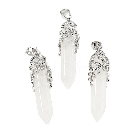Natural Quartz Crystal Pendants G-M450-01P-12-1