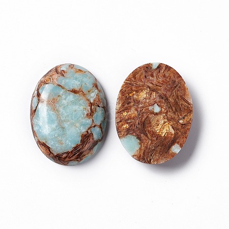 Assembled Bronzite and Imperial Jasper Cabochons G-O124-03-1