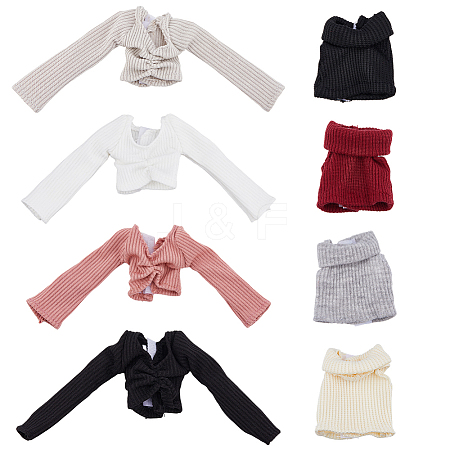 8Pcs 8 Styles Polyester Doll Clothes DIY-DC0003-58-1