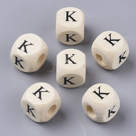 Printed Natural Wood Beads WOOD-T026-001K-1