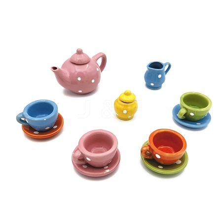 7Pcs Porcelain Tea Set Miniature Ornaments PW-WG66AC7-01-1