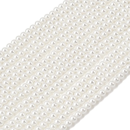 Eco-Friendly Dyed Glass Pearl Round Beads Strands HY-A002-3mm-RB001-1