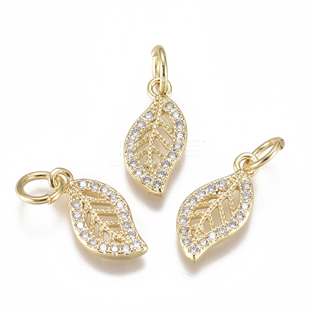 Brass Micro Pave Cubic Zirconia Charms ZIRC-F111-17G-1