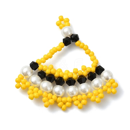Glass Seed Beaded Pendants PALLOY-MZ01415-03-1