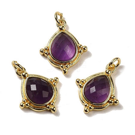 Natural Amethyst Faceted Pendants G-C096-02G-08-1