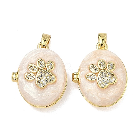 Brass Micro Pave Clear Cubic Zirconia Locket Pendants KK-A294-11G-02-1