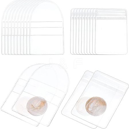 Olycraft 100Pcs 2 Style PVC Transparent Plastic Bags ABAG-OC0001-01-1