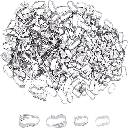 200Pcs 2 Style 304 Stainless Steel Snap On Bails STAS-UN0029-19-1