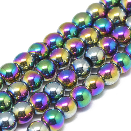 Electroplate Non-magnetic Synthetic Hematite Beads Strands X-G-T061-49H-1