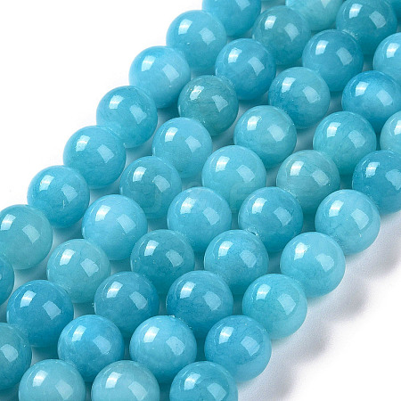 Natural Mashan Jade Round Beads Strands G-D263-8mm-XS28-1