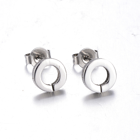Ring 304 Stainless Steel Ear Studs X-EJEW-F0075-120P-1