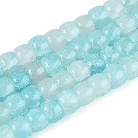 Baking Paint Crackle Glass Beads Strands DGLA-N019-02A-07-1