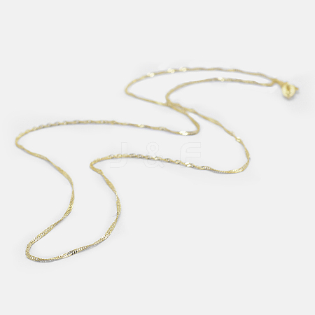 925 Sterling Silver Singapore Chain Necklaces STER-F039-40cm-06G-1