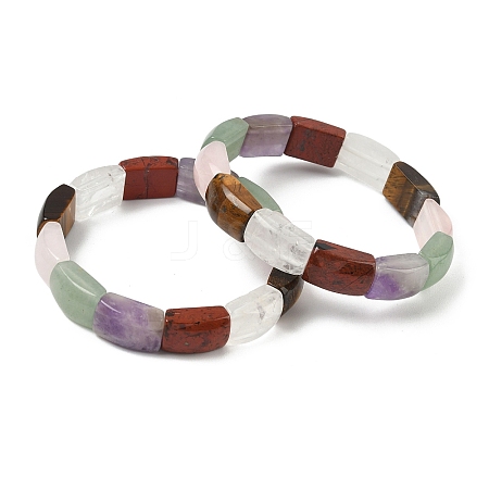 Natural Mixed Stone Bead Stretch Bracelets for Women Men BJEW-C097-02A-16-1