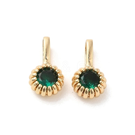 Brass Micro Pave Cubic Zirconia Charms KK-Z040-01B-1
