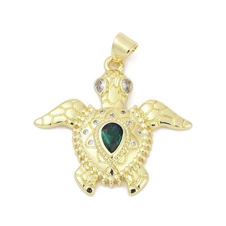 Brass Micro Pave Cubic Zirconia Pendants KK-D317-138G-1