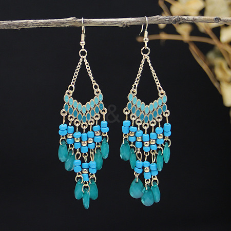 Alloy Enamel Chandelier Earrings FS-WG9EBC6-03-1