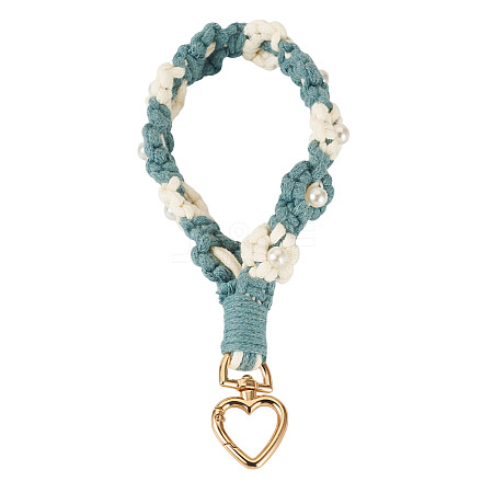 Cotton Braided Flower Pendant Decorations AJEW-TAC0030-032G-10-1