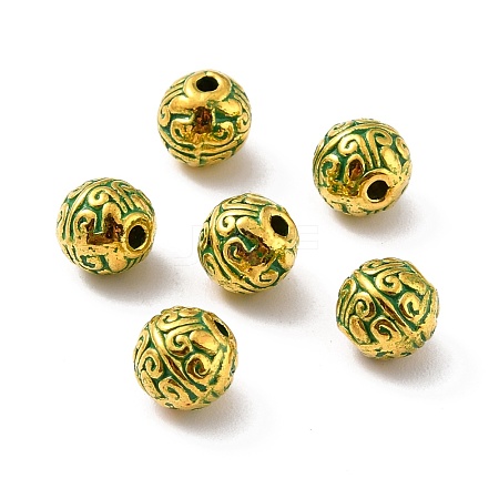 Tibetan Style Alloy Beads PALLOY-C154-32GGP-1