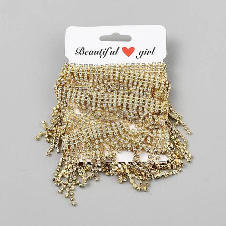 Brass Rhinestone Cup Chains OCOR-WH0816-023B-1