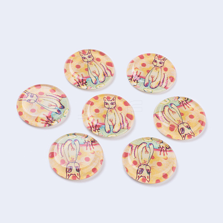 Tempered Glass Cabochons GGLA-33D-6-1