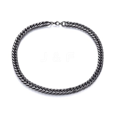 304 Stainless Steel Curb Chain Necklaces NJEW-H493-21B-1