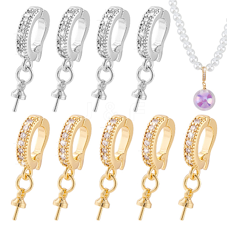 10Pcs 2 Colors Brass Crystal Rhinestone Fold Over Clasps FIND-PH0020-87-1