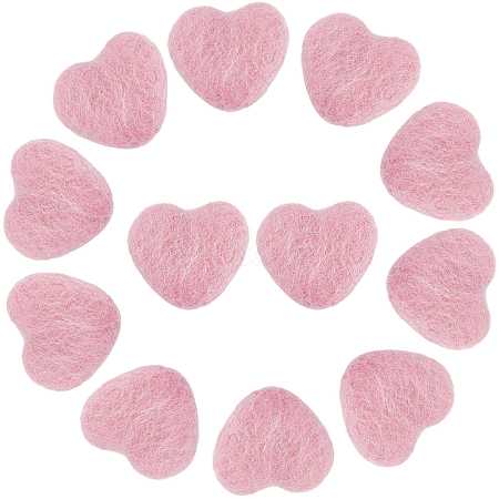 12Pcs Heart Wool Needle Felting Decoration DIY-SC0030-14A-1