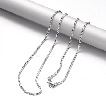 Non-Tarnish 304 Stainless Steel Rope Chain Necklaces NJEW-F195-05C-P-1