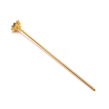 Rack Plating Alloy Hair Stick Findings FIND-WH0247-03B-G-1