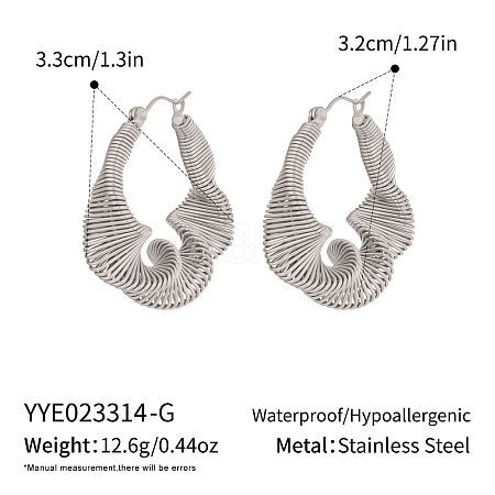 Twist 304 Stainless Steel Hoop Earrings JE2678-2-1