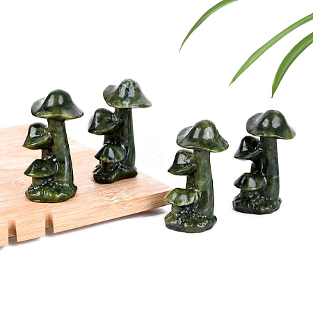 Natural Xiuyan Jade Carved Mushroom Figurines PW-WG0F91C-01-1