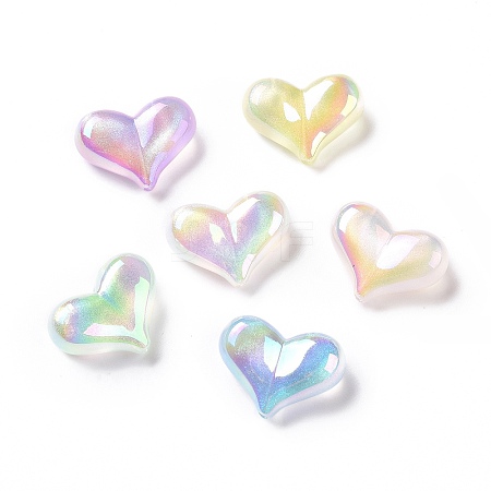 UV Plating Rainbow Iridescent Acrylic Beads OACR-C010-01-1