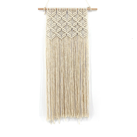 Handmade Macrame Cotton Hanging Ornament HULI-PW0002-095-1