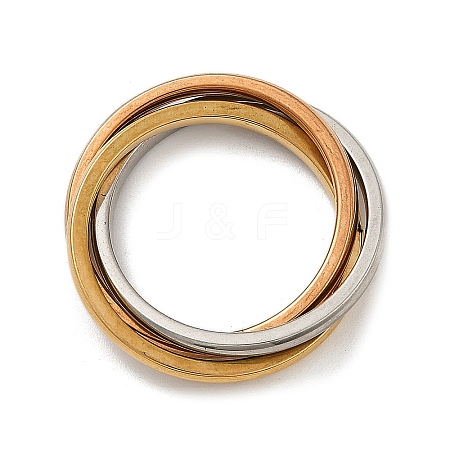 201 Stainless Steel Trinity Interlocking Ring Finger Rings FS-WG6776A-02-1