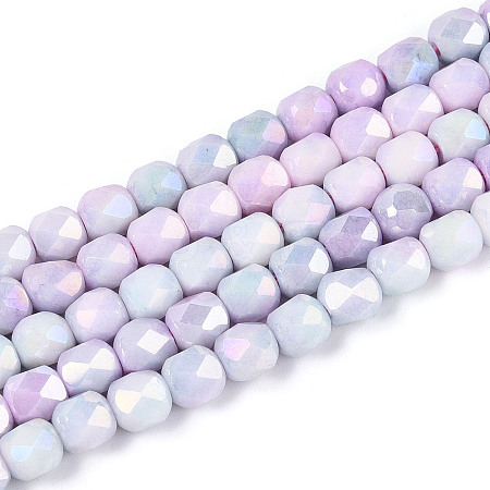 Anti-Tarnish Electroplate Glass Beads Strands GLAA-N057-6mm-05-1