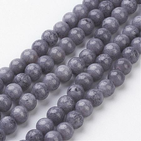 Natural Mashan Jade Round Beads Strands G-D263-6mm-XS29-1