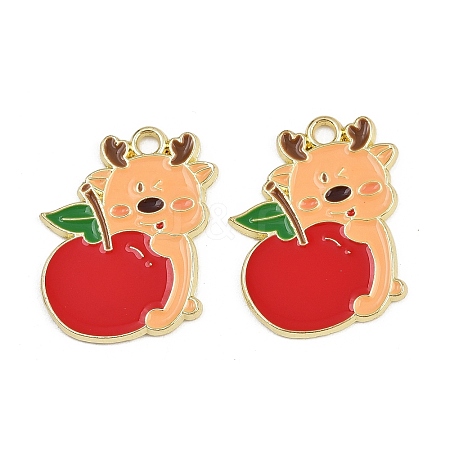 Christmas Deer Theme Alloy Enamel Pendants LS-ENAM-D304-01E-G-1