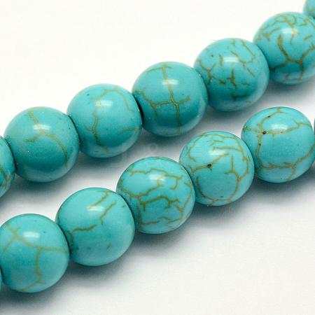 Synthetic Turquoise Beads Strands TURQ-F007-01B-6mm-1