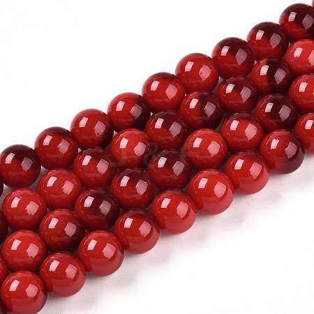 Baking Paint Glass Beads X1-DGLA-N012-8mm-10-1