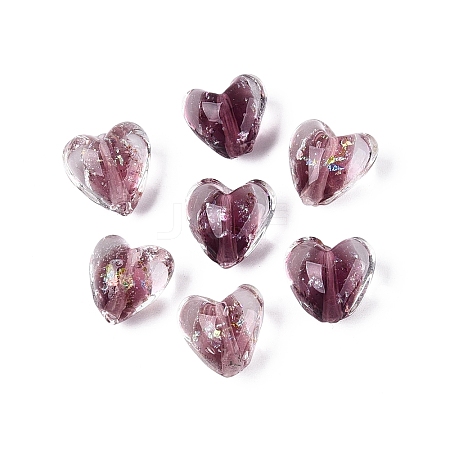 Handmade Foil Glass Beads FOIL-N029-09H-1