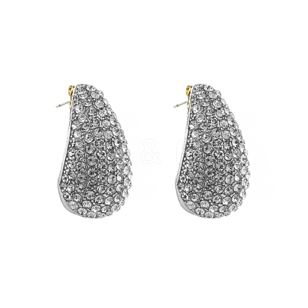 Alloy Rhinestone Stud Earring PW-WGC5144-07-1