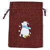 Christmas Theme Jute Cloth Storage Bags ABAG-F010-01B-04-1