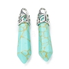 Bullet Synthetic Turquoise Pointed Pendants G-E332-C31-1