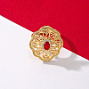 Geometric Brass Micro Pave Cubic Zirconia Finger Rings for Women GH1059-2-1