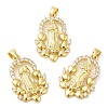 Rack Plating Brass Micro Pave Cubic Zirconia Pendants KK-M252-05G-3