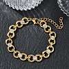 9.5MM 304 Stainless Steel Crystal Rhinestone Bowknot Link Chain Bracelets SA-CBA2696-22G-1