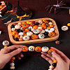 Craftdady 140Pcs Halloween Theme Painted Natural Wood Beads WOOD-CD0001-19-21