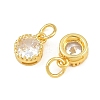 Brass Pave Cubic Zirconia Charms CU-CBA3D67-02G-10-2
